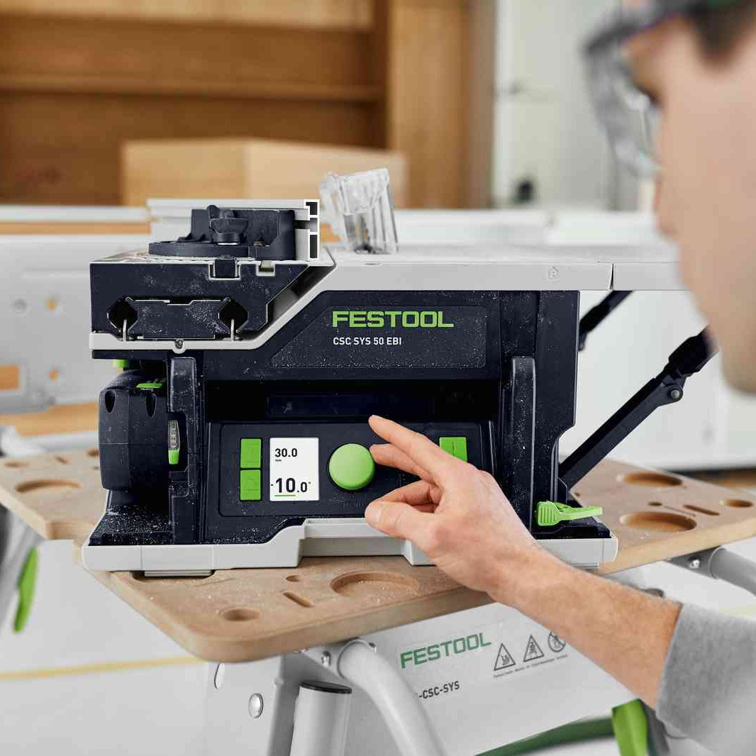 Festool 18V Cordless Table Saw in Systainer 5.2Ah Bluetooth Set & Underframe