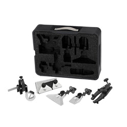 Tormek HTK-1006 Hand Tool Kit shown with included jigs and TC-800 storage case for sharpening knives, scissors, axes, and other hand tools.