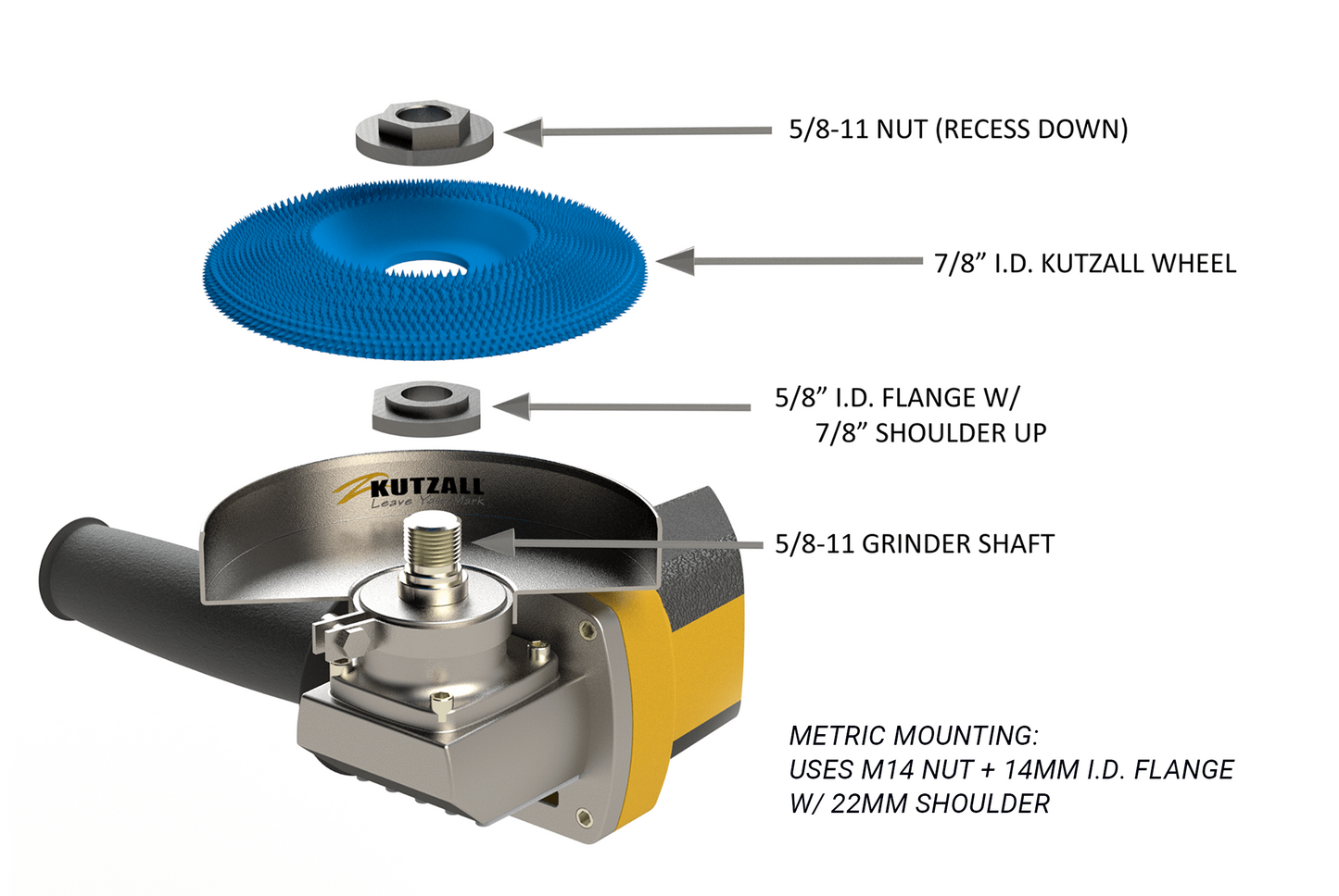 Kutzall 4-1/2" Dish Wheel - Extreme, Very Coarse