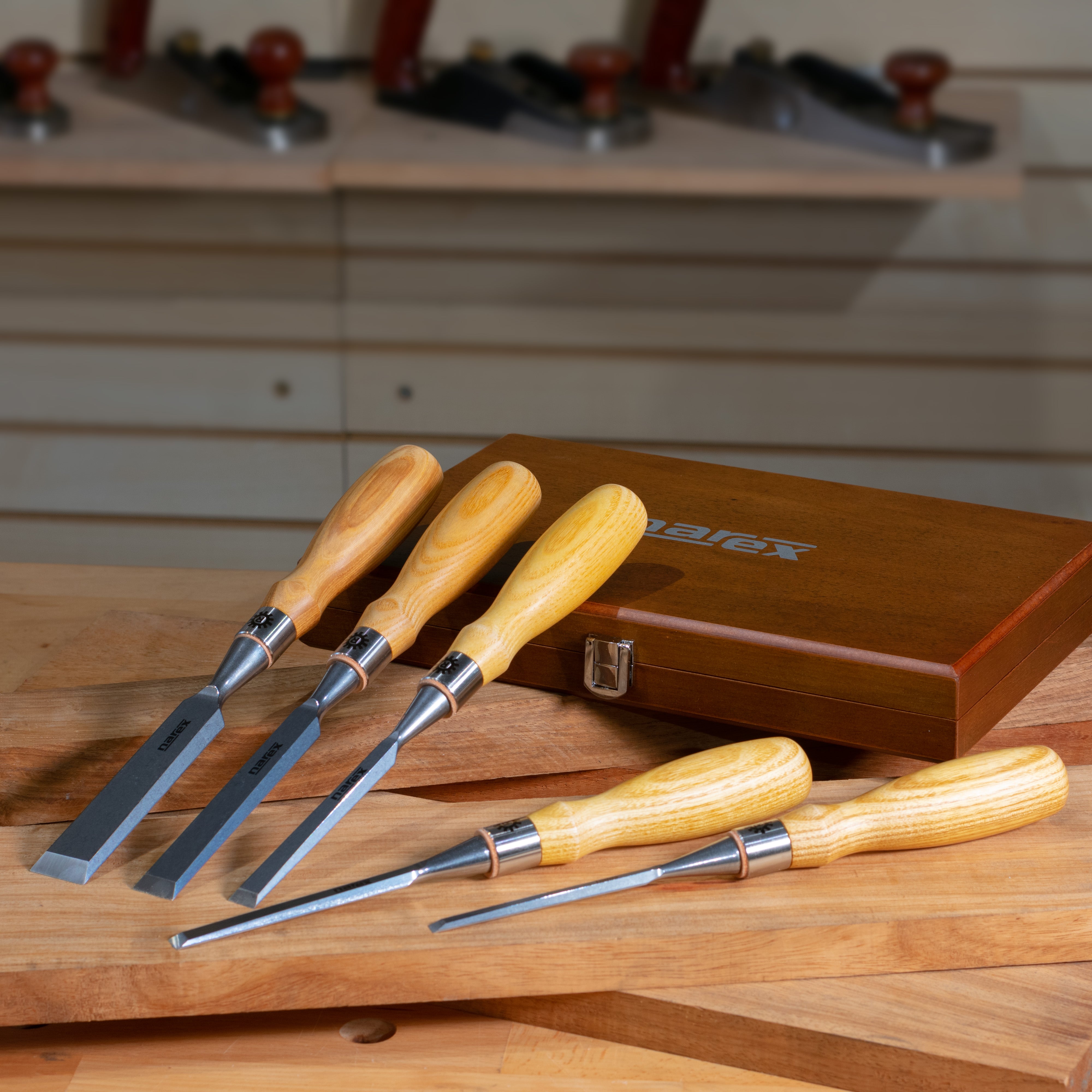 Buy Narex Premium Richter Cryogenic 5pc Bevel Edge Chisel Set in Wooden ...