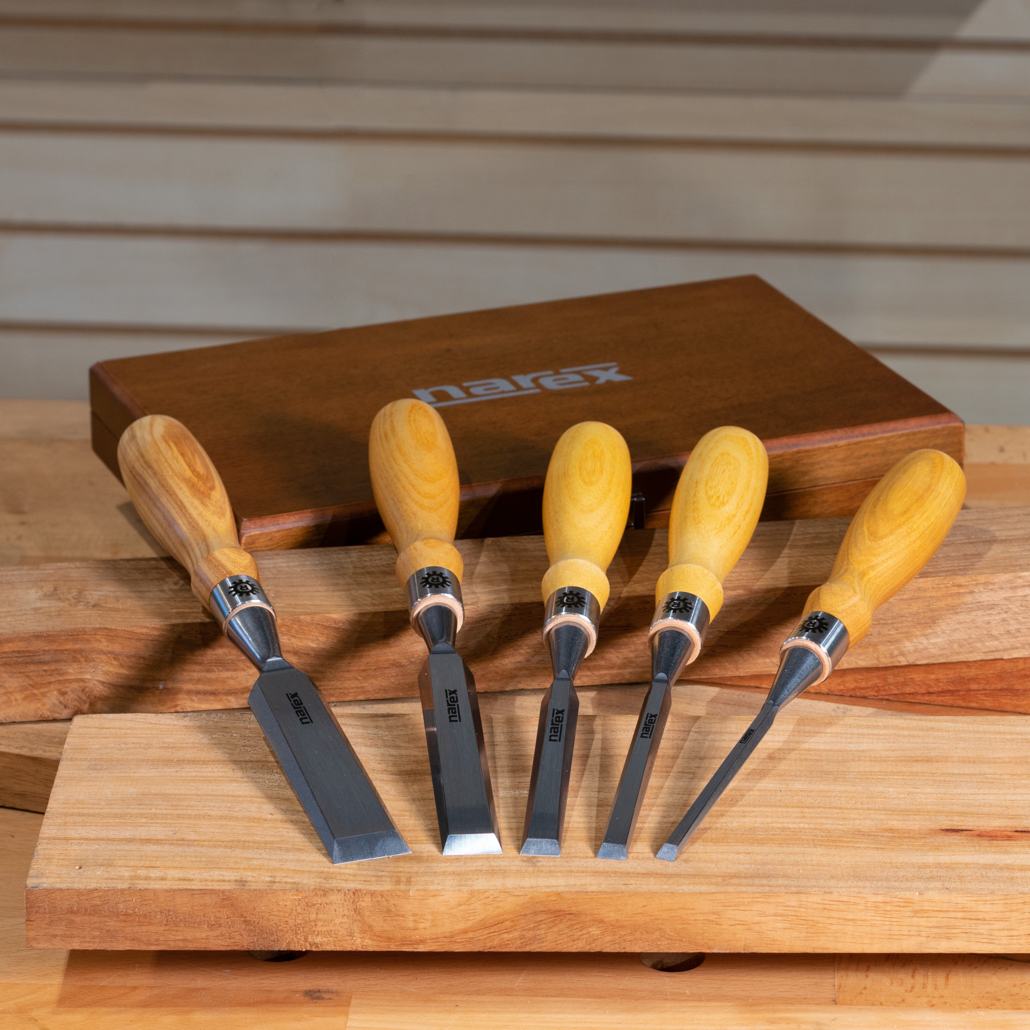 Buy Narex Premium Richter Cryogenic 5pc Bevel Edge Chisel Set in Wooden ...