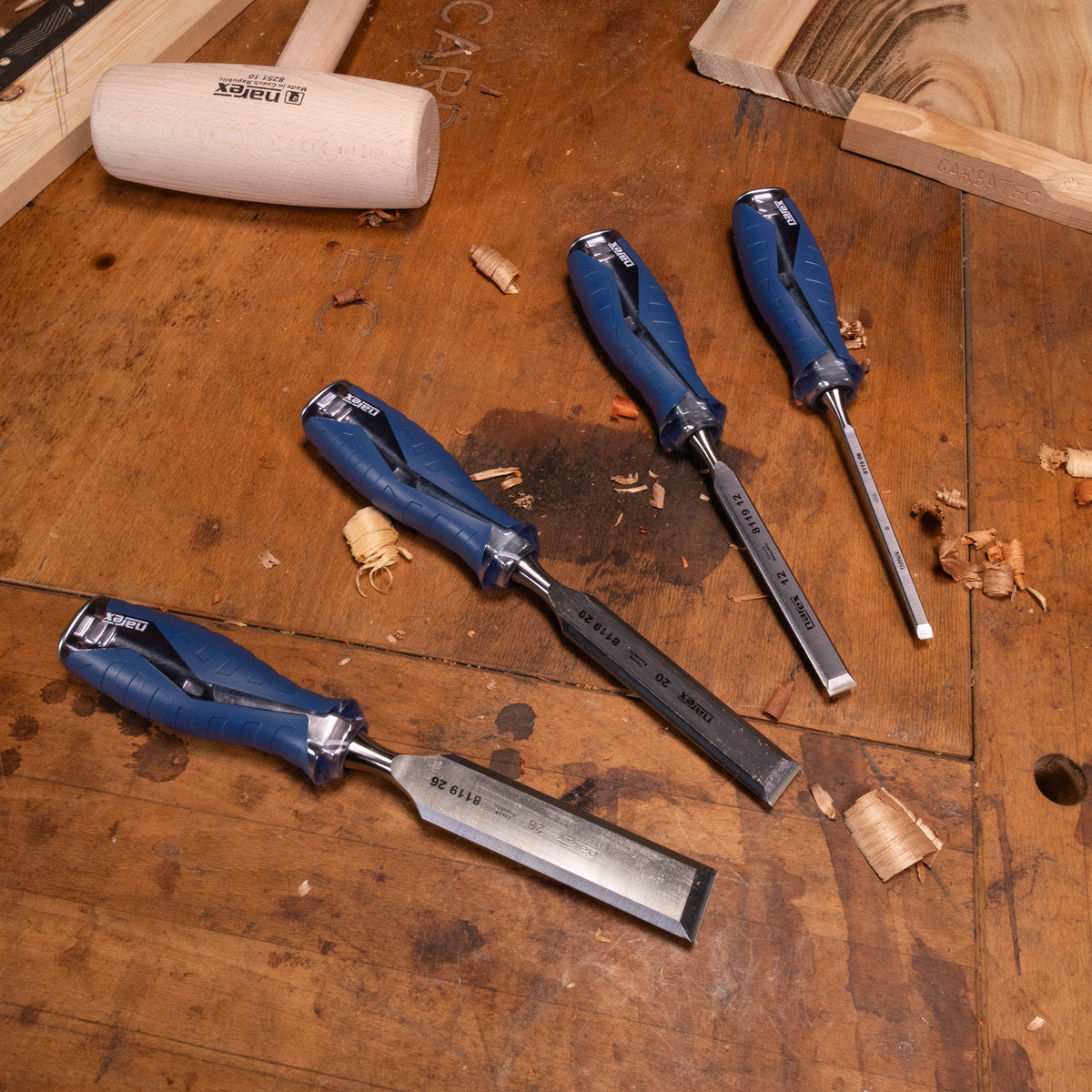 Narex Heavy Duty Impact Chisel 4 Piece Set
