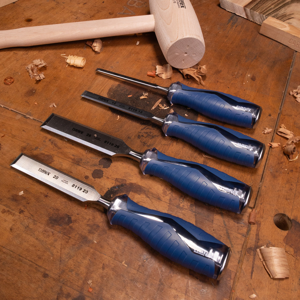Narex Heavy Duty Impact Chisel 4 Piece Set