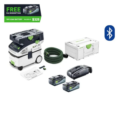 Festool CTMC MIDI 15l M Class Cordless Dust Extractor 8.0Ah Energy Set