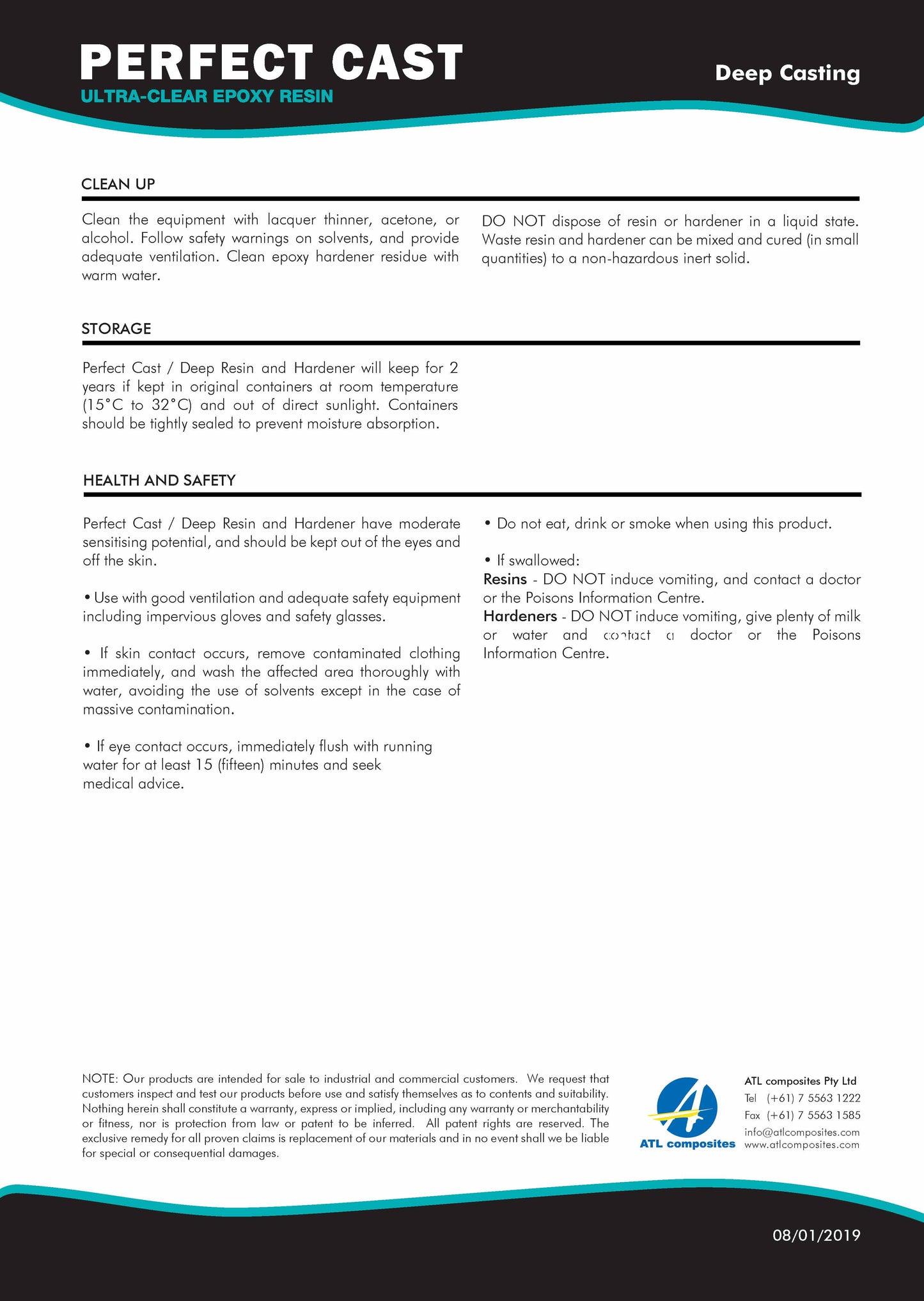 Perfect Cast 2 Part Resin and Hardener - Deep - 3 litre Kit