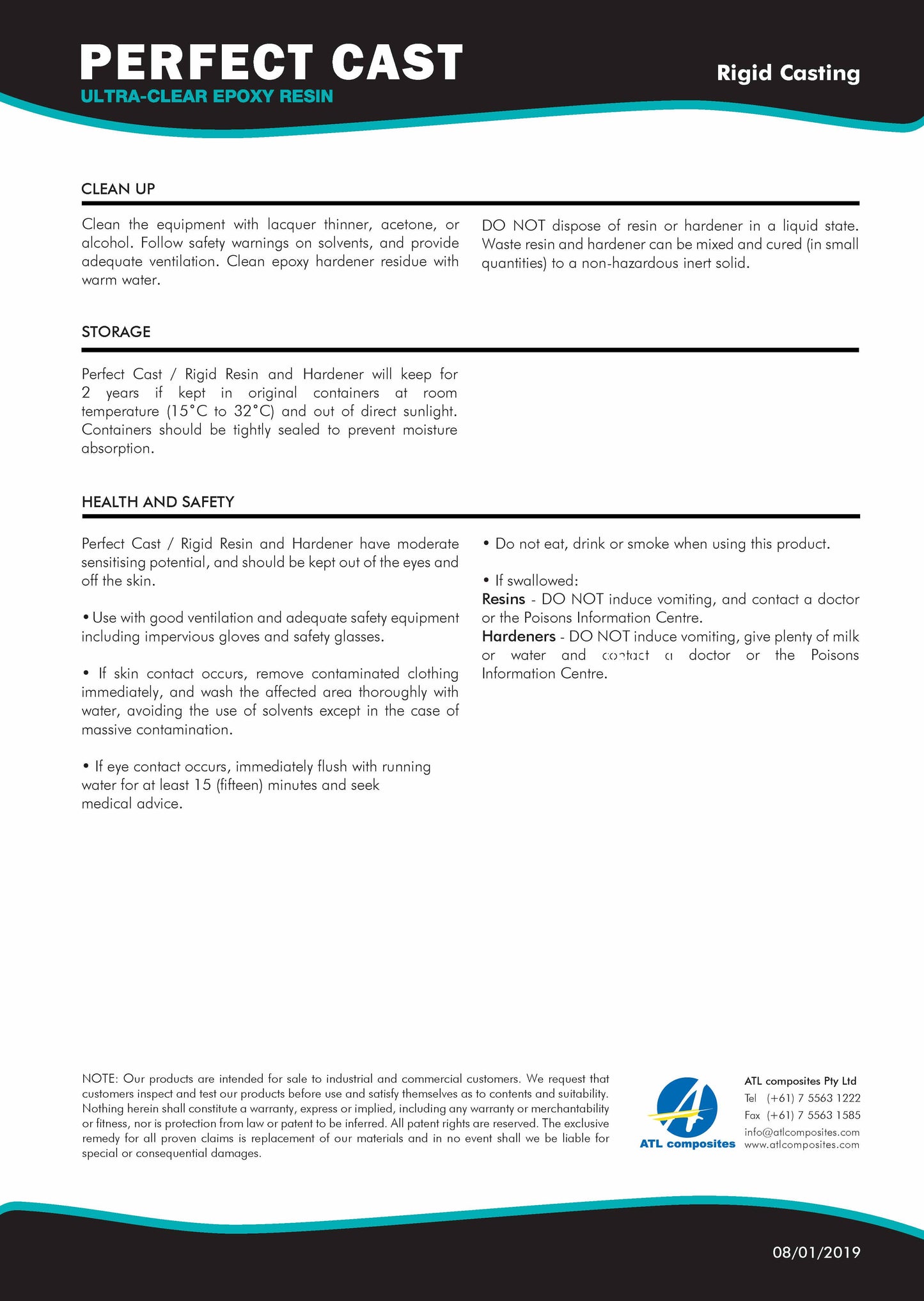 Perfect Cast 2 Part Resin and Hardener - Rigid - 6 litre Kit
