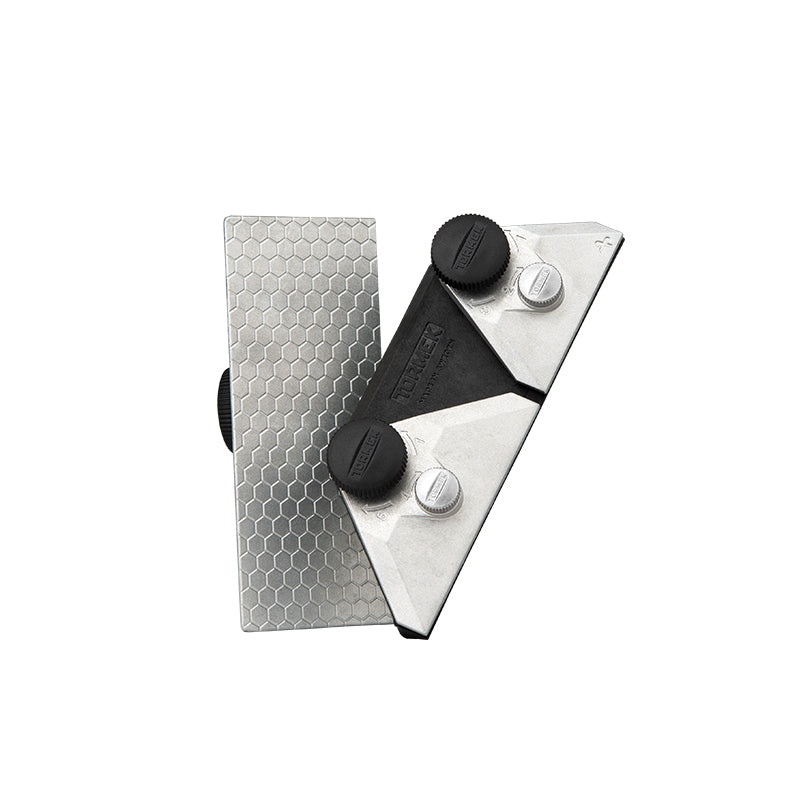 Tormek SC-60 Scissors Jig for precision sharpening of kitchen scissors and shears, with 60° angle setting, low-friction design, and secure clamping, compatible with Tormek T-2, T-4, and T-8.