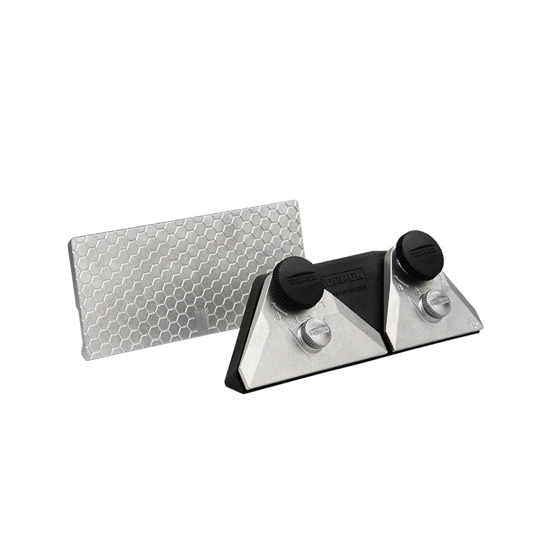 Tormek SC-60 Scissors Jig for precision sharpening of kitchen scissors and shears, with 60° angle setting, low-friction design, and secure clamping, compatible with Tormek T-2, T-4, and T-8.