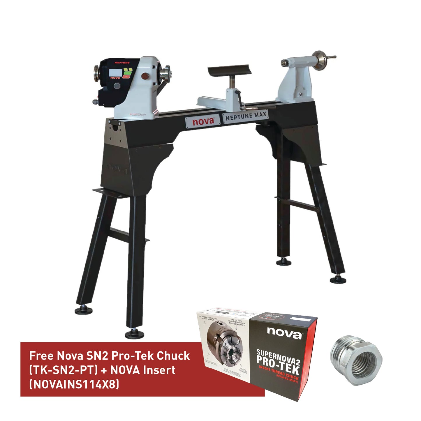 Nova Neptune MAX 15" DVR Compact Lathe on Stand