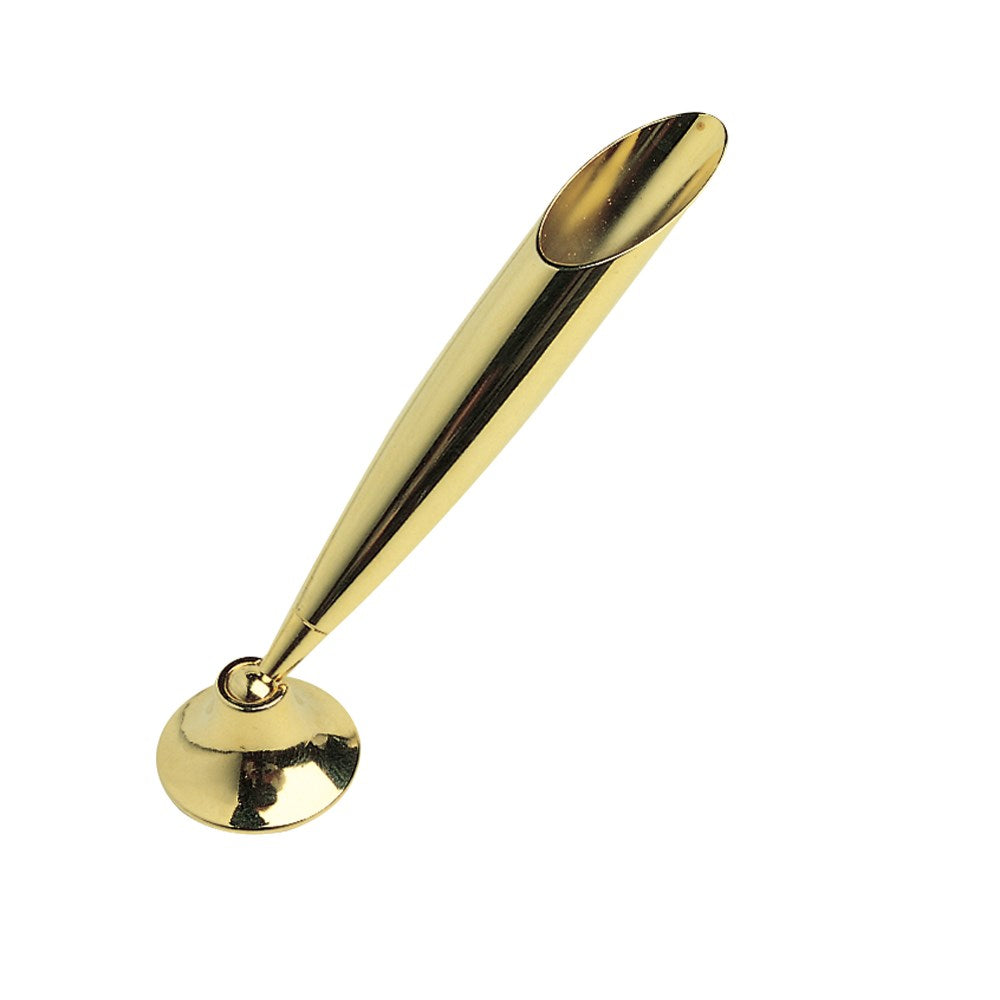 Solid brass, 24k gold-plated pen trumpet designed for slimline pens with a 10 mm inside diameter.