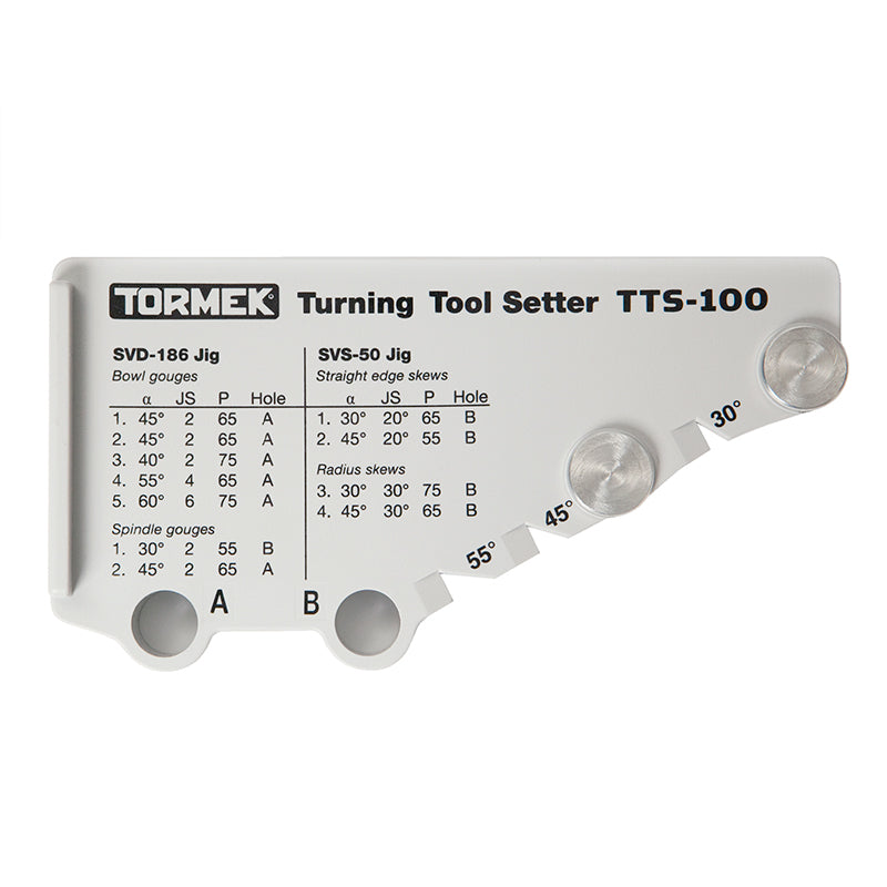 Tormek SVH-185 Jig Holder for replicating turning gouge and skew geometry with SVD-85 and SVS-50 jigs.