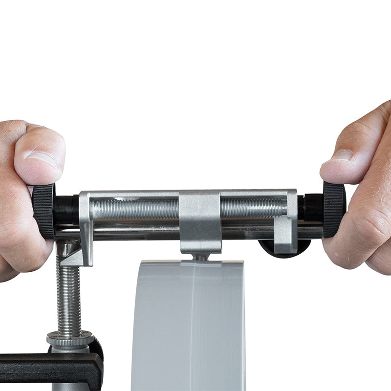 Tormek truing tool used to keep the grindstone perfectly round and flat.