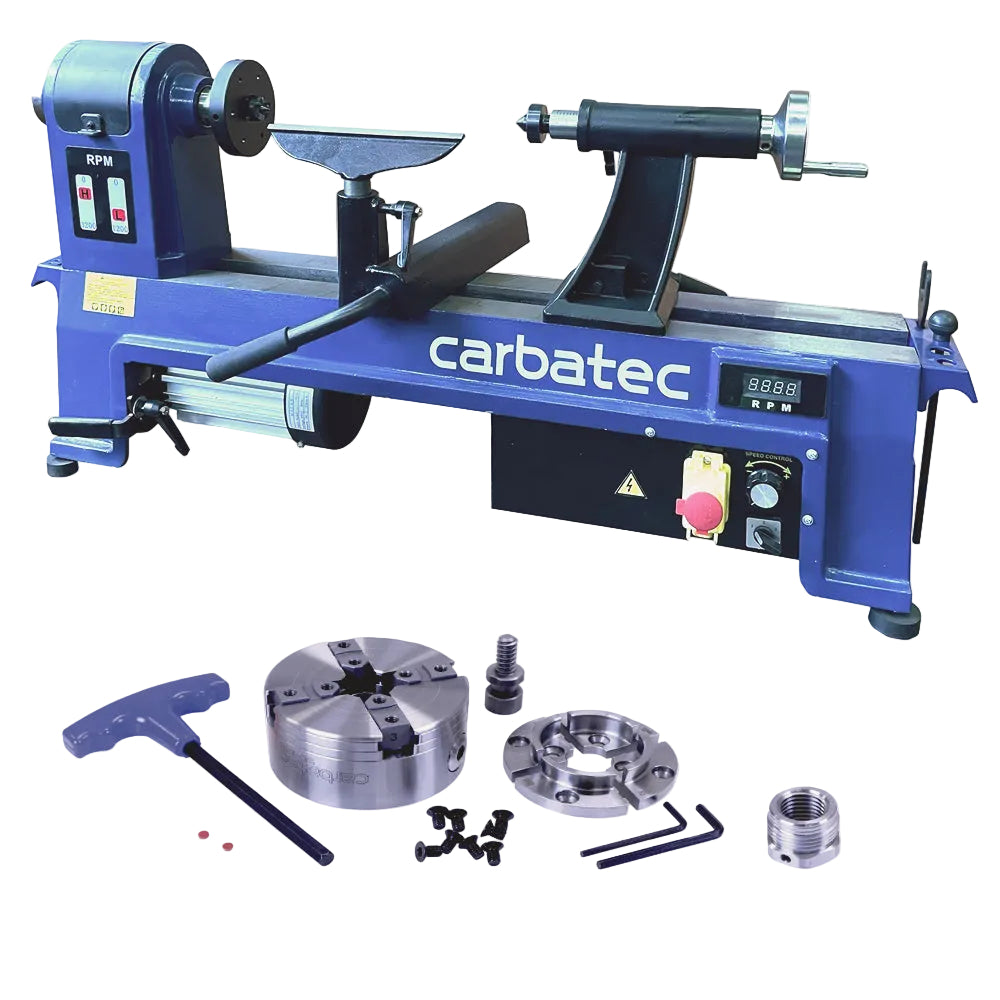 Carbatec EVS Midi Lathe & Enclosed Back Scroll Chuck Bundle
