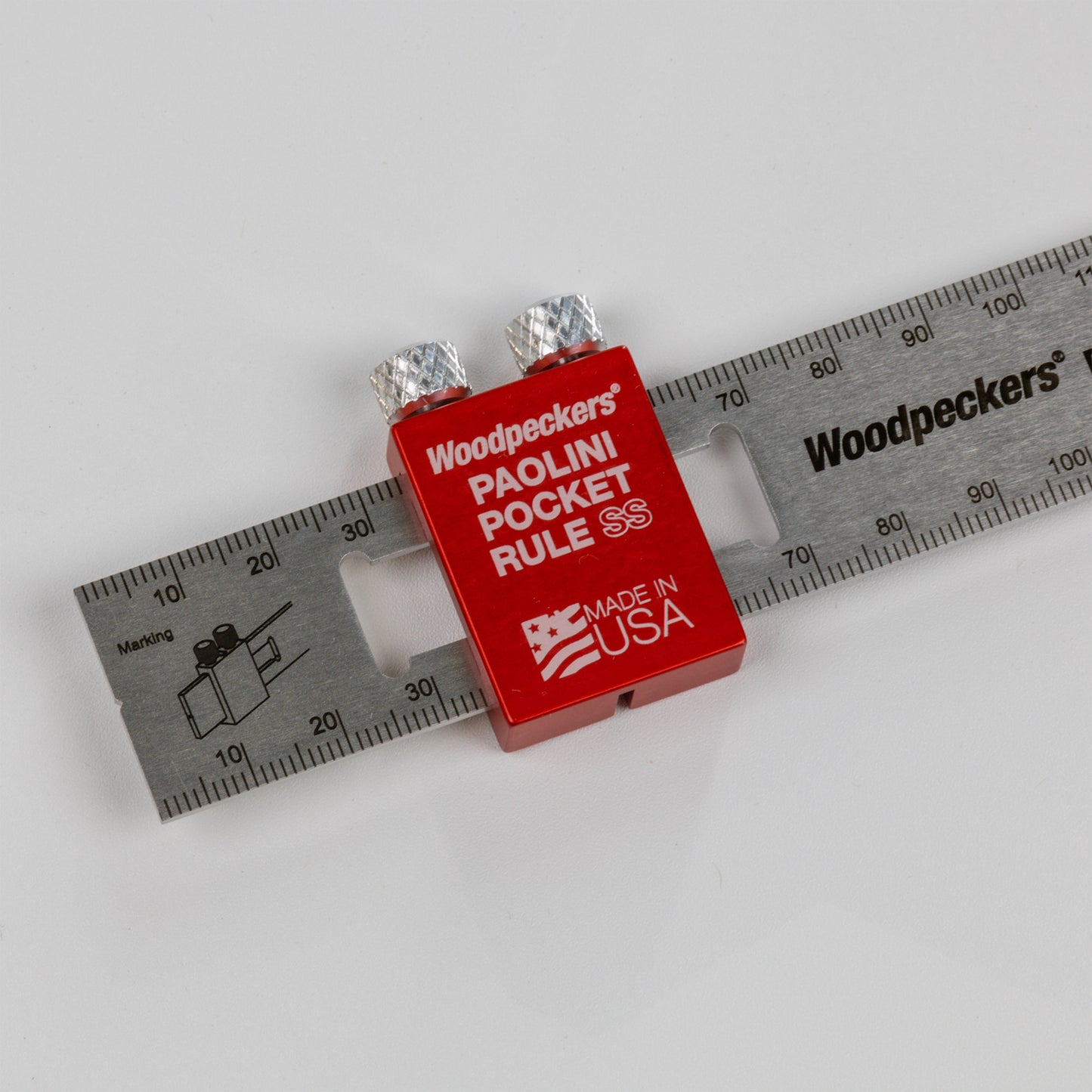 Woodpeckers Paolini Pocket Rule 200mm Stainless Steel PPRSS-200-19