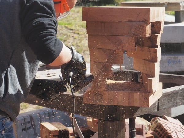 Power carved wooden twist table - Step 5