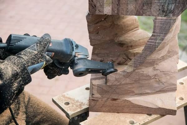 Power carved wooden twist table - Step 6