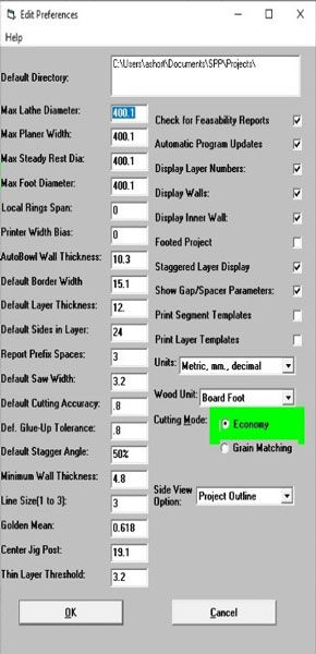 Basics in Designing a Segmented Bowl Software Edit Menu