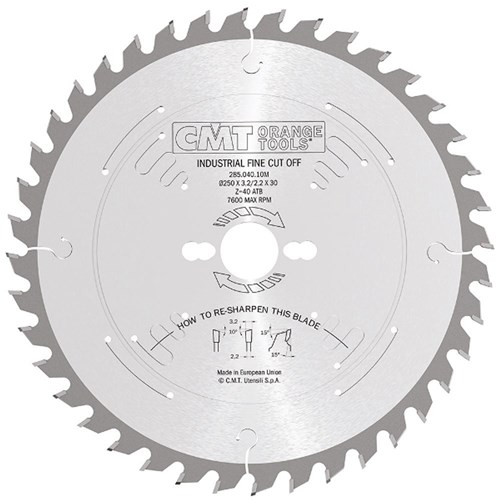 CMT Industrial Rip and Crosscut Blade 250mm 40 Tooth