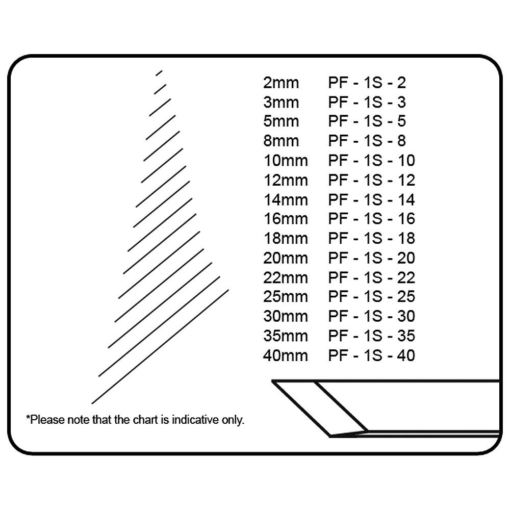 Pfeil Double Bevel Straight Skew - 20mm - #1S | Carbatec